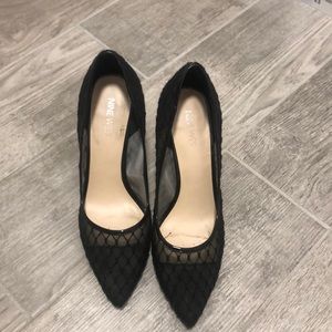 Mesh closed toed pointed heels
